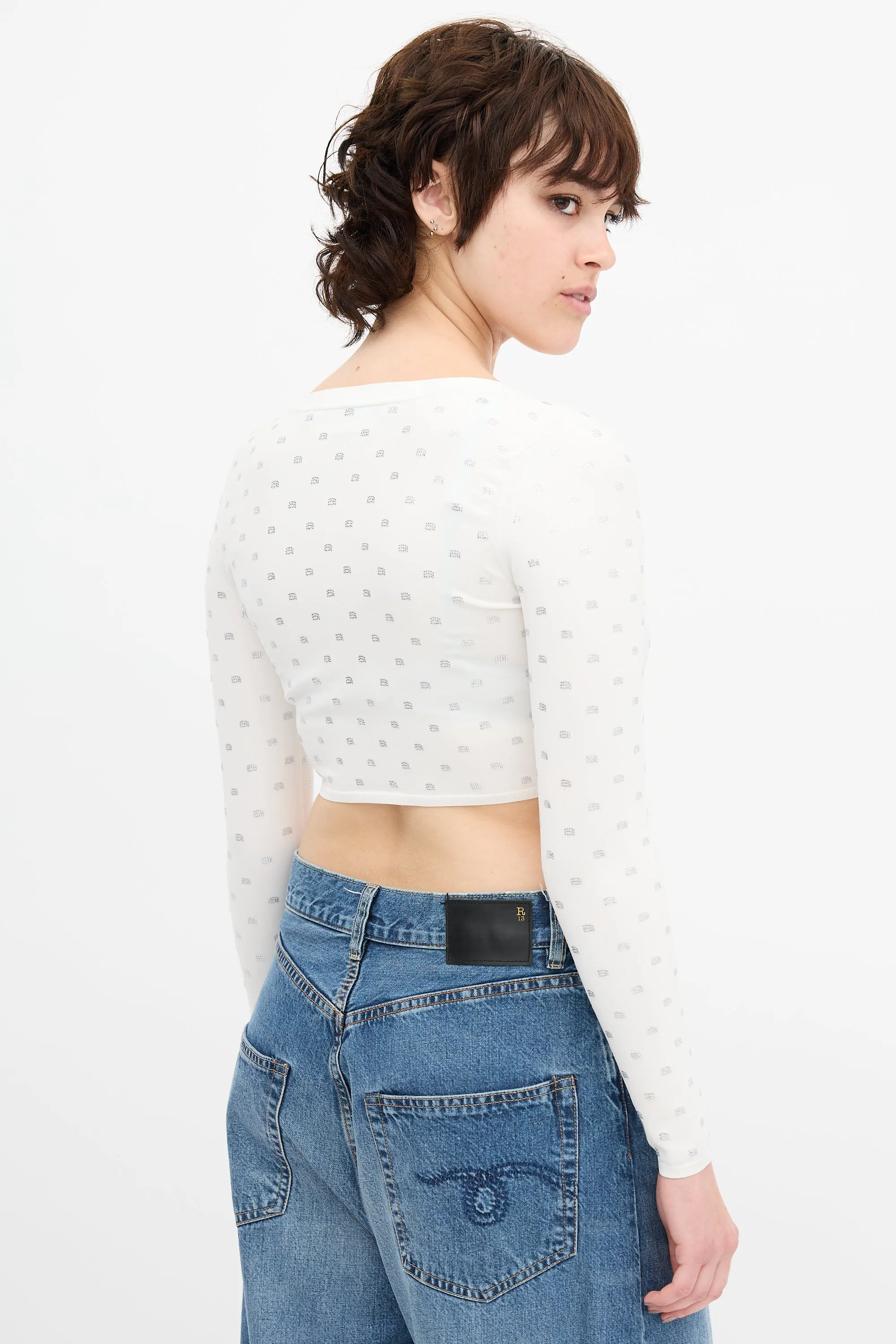 Crystal Logo Cropped Cardigan sold by VSP Consignment product image thumbnail 5