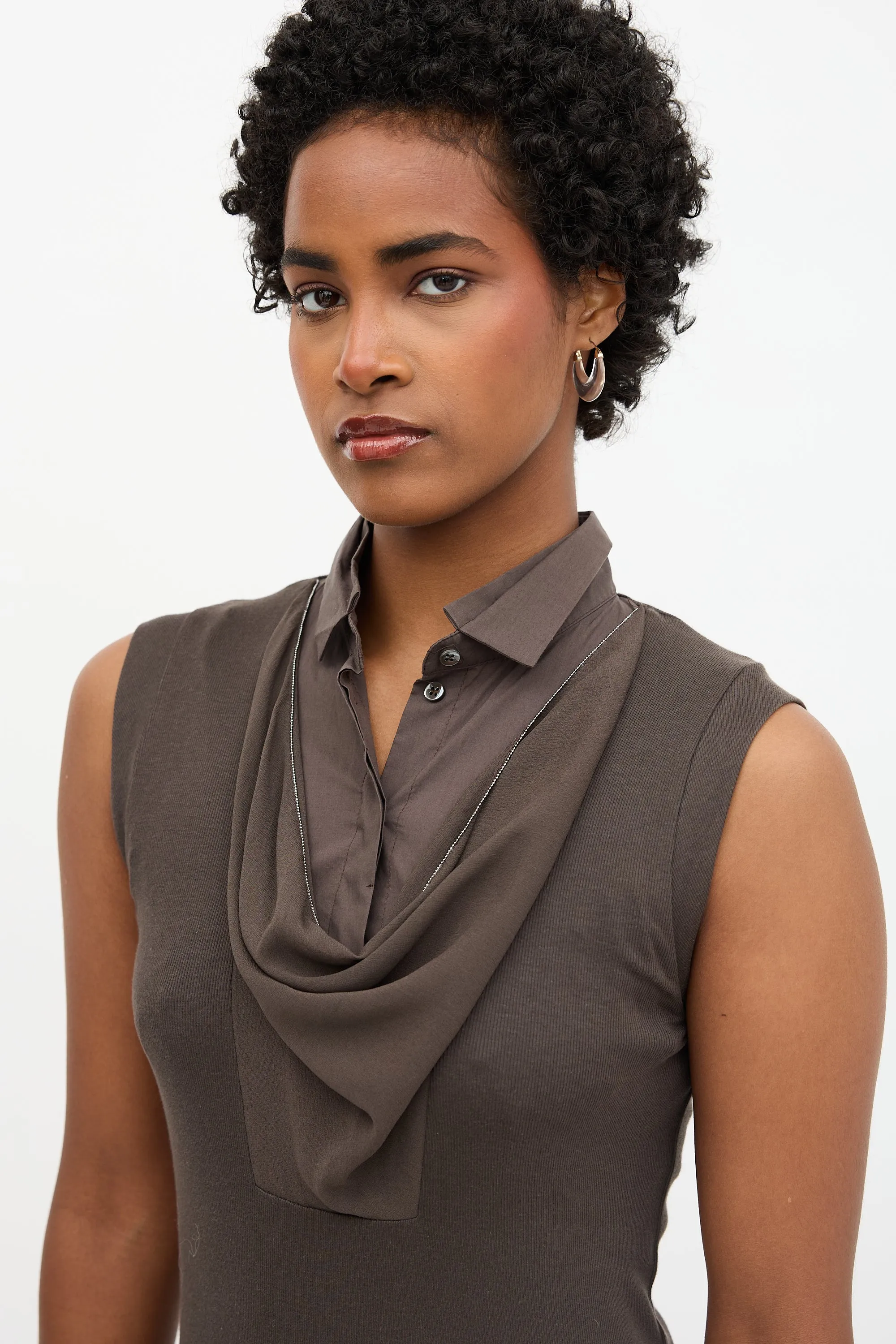 Layered Cowl Neck Top sold by VSP Consignment product image thumbnail 2