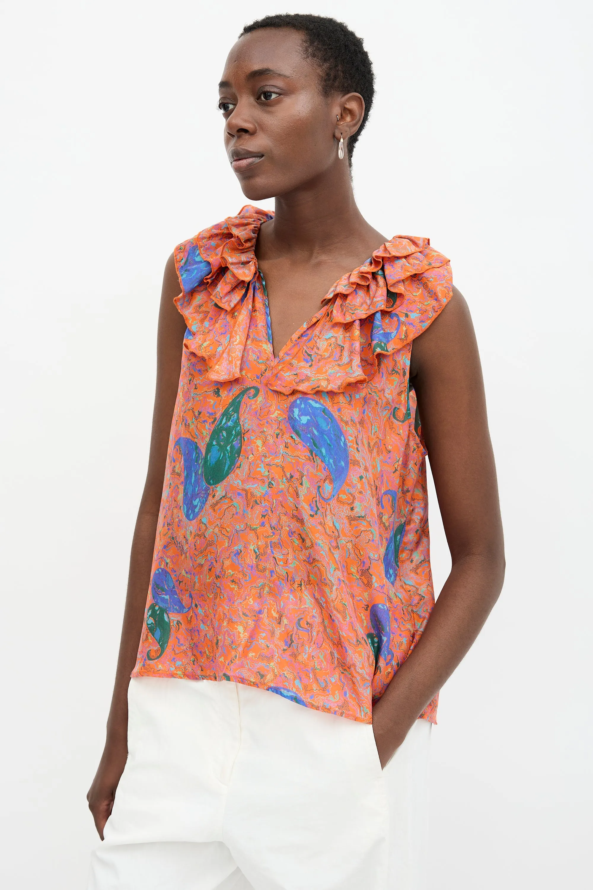 Silk Paisley Print Top sold by VSP Consignment product image thumbnail 3