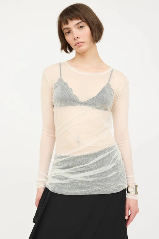 Silk Mesh Longsleeve Top sold by VSP Consignment