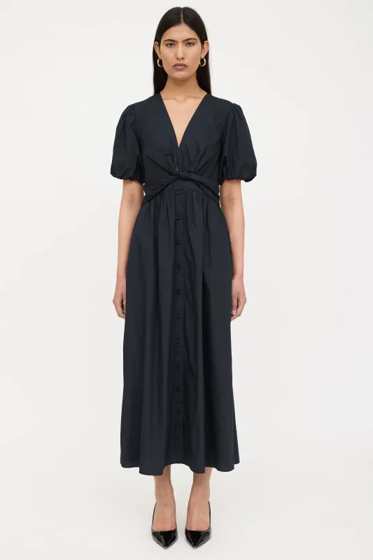 Pleated Gathered Maxi Dress sold by VSP Consignment