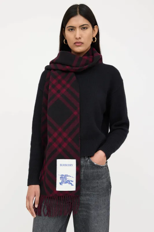 Cashmere Novacheck Logo Scarf sold by VSP Consignment