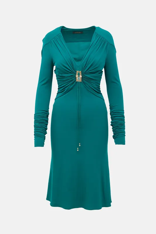 Gathered V-Neck Dress sold by VSP Consignment