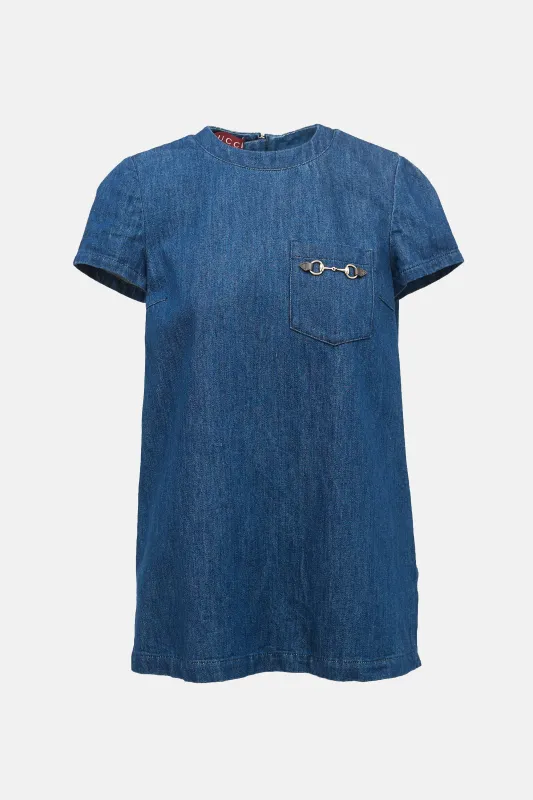 Denim Pocket Dress made by Gucci
