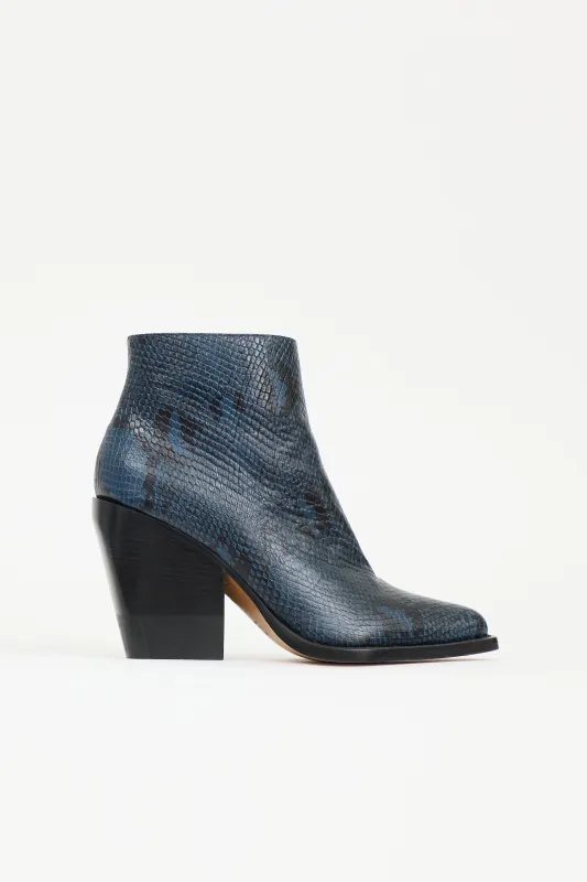 Embossed Leather Rylee Boot sold by VSP Consignment