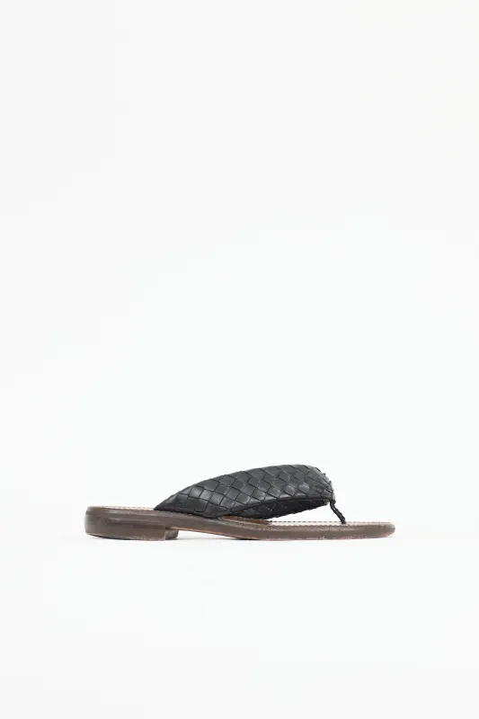 Leather Intrecciato Slide sold by VSP Consignment