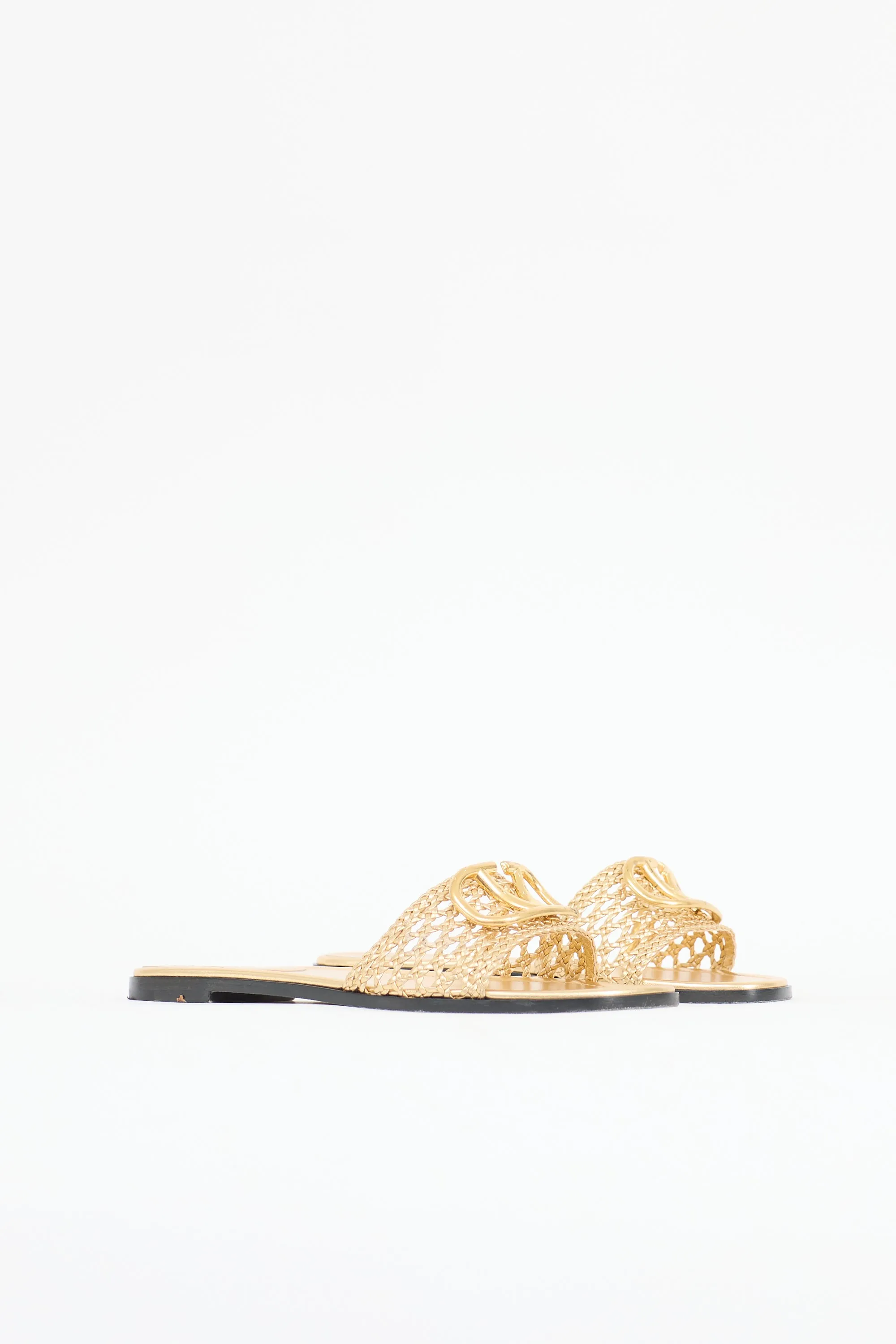 Metallic Leather VLogo Slide sold by VSP Consignment product image thumbnail 3