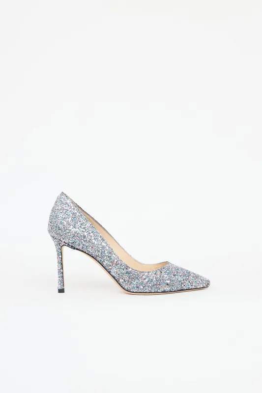 Bubblegum Glitter Romy Pump made by Jimmy Choo