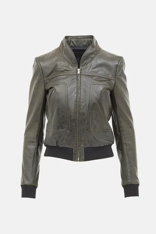 2008 Leather Bomber Jacket made by Balenciaga