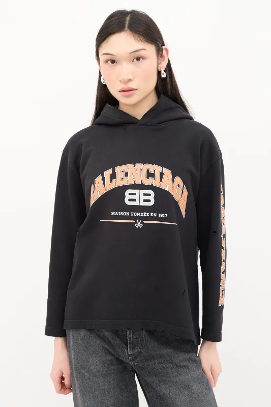 Distressed Maison Logo Hoodie sold by VSP Consignment