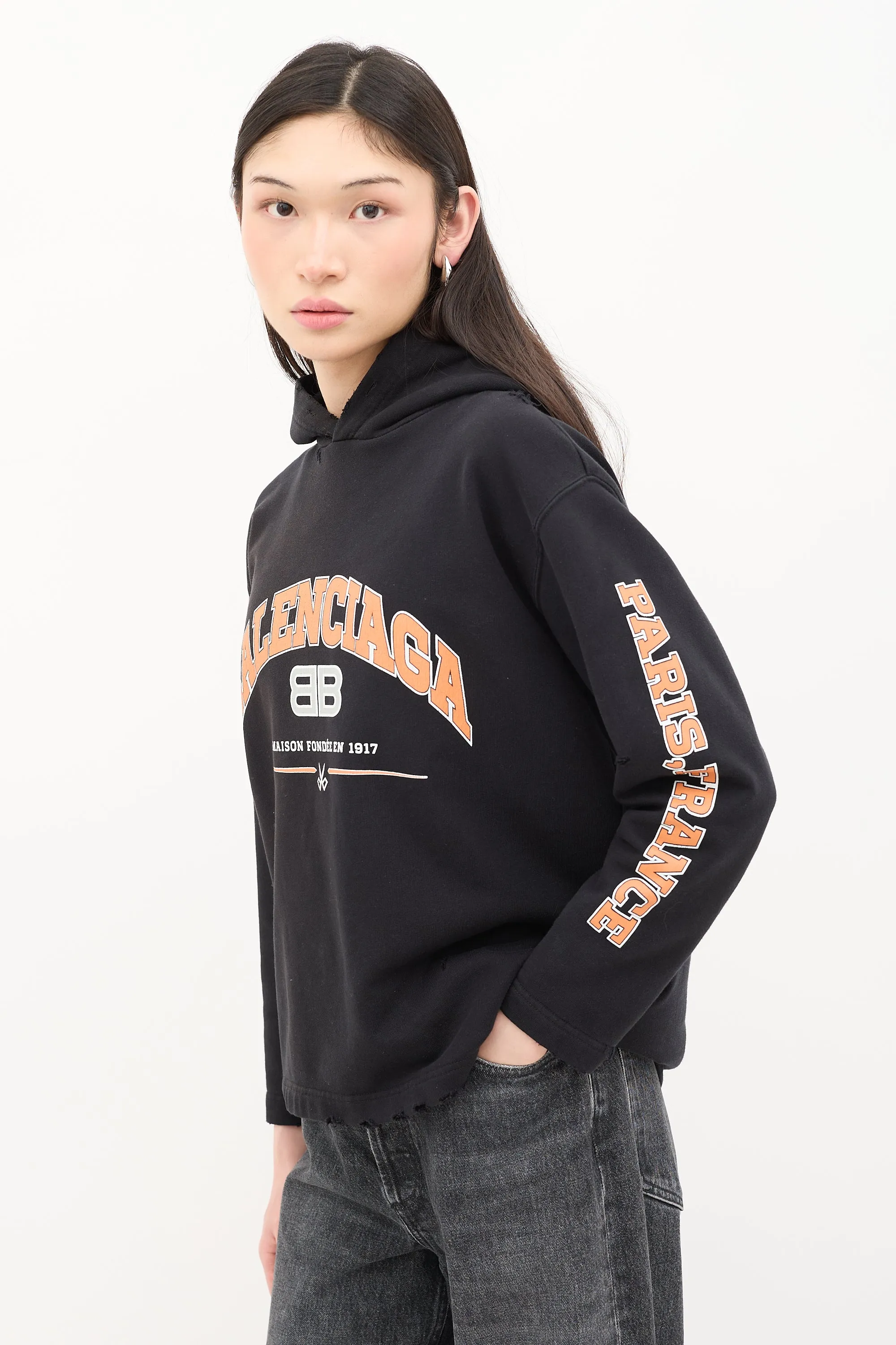 Distressed Maison Logo Hoodie sold by VSP Consignment product image thumbnail 3