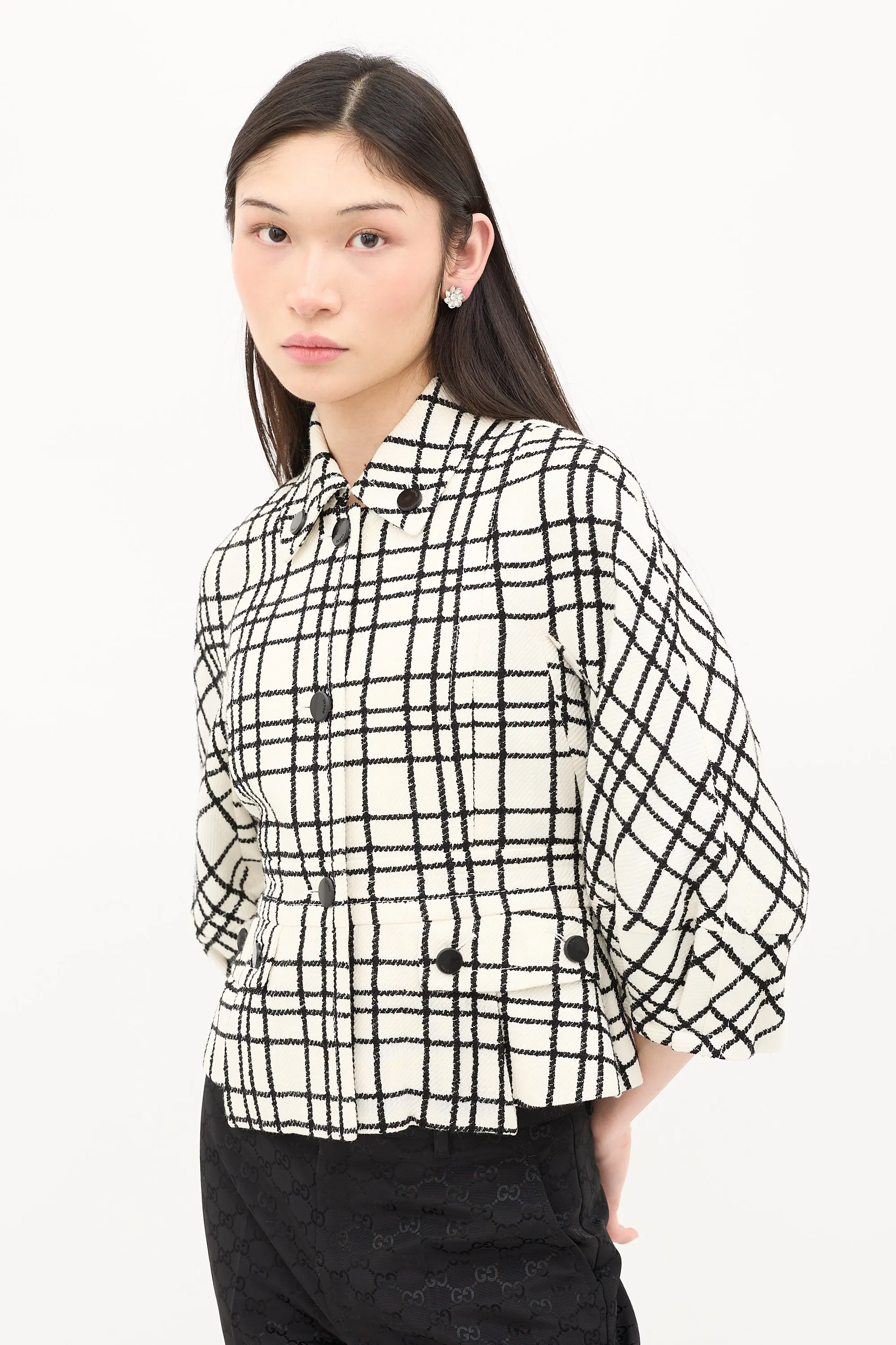 Check Peplum Jacket sold by VSP Consignment product image thumbnail 3
