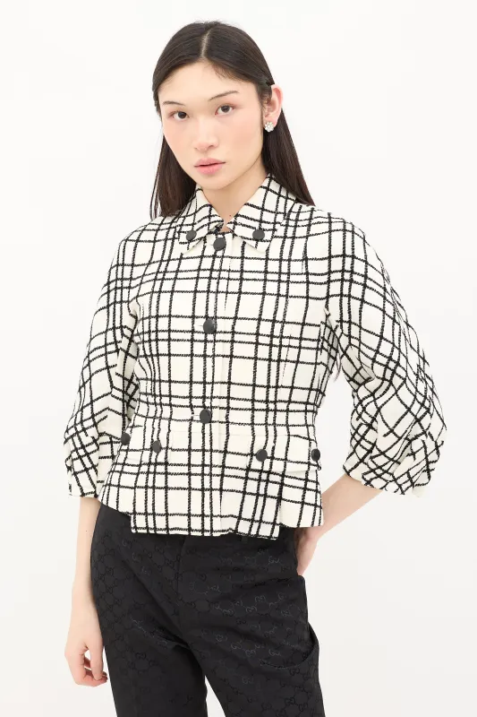 Check Peplum Jacket sold by VSP Consignment