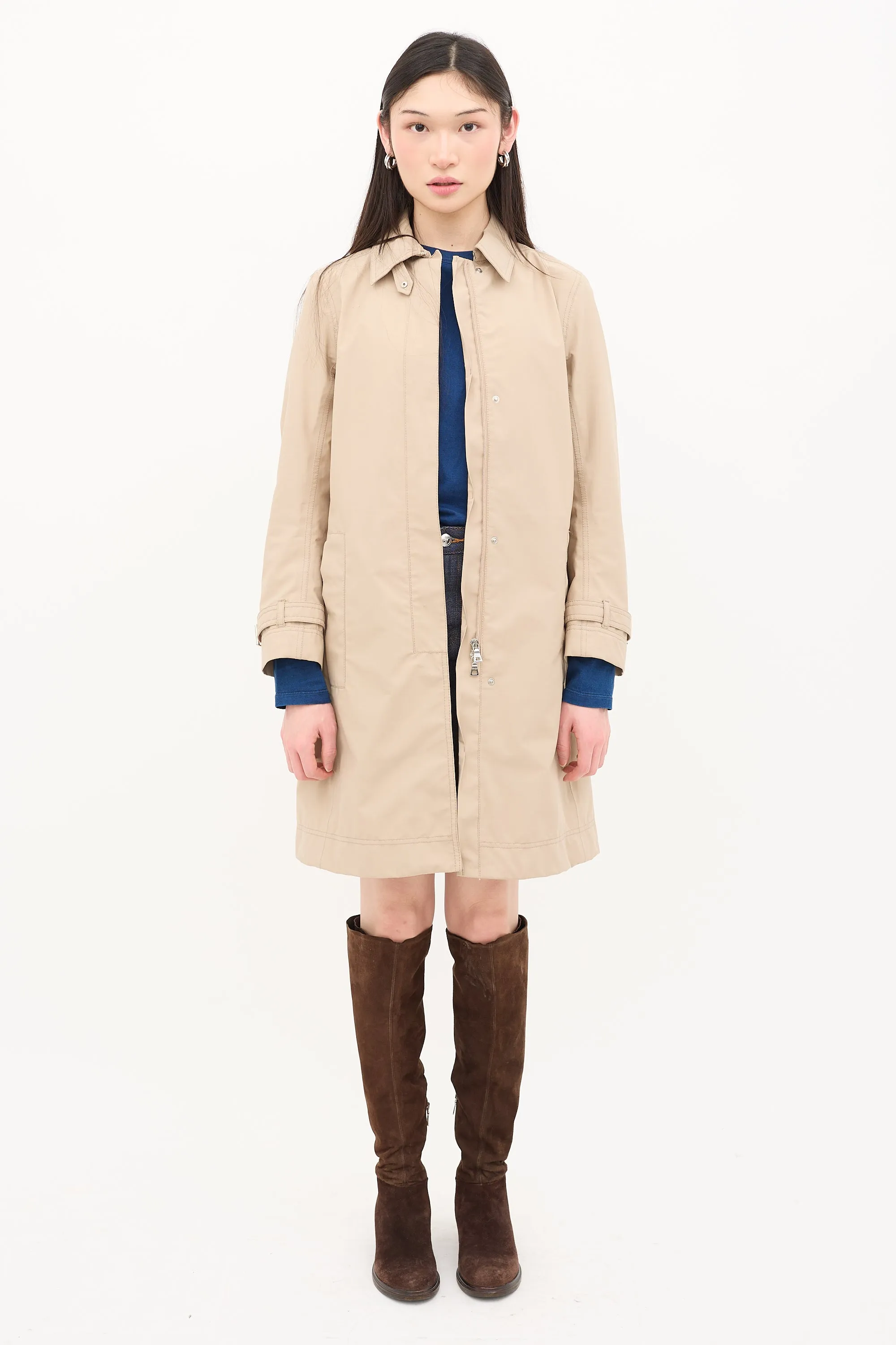 Nylon Kick Pleat Coat sold by VSP Consignment product image thumbnail 2