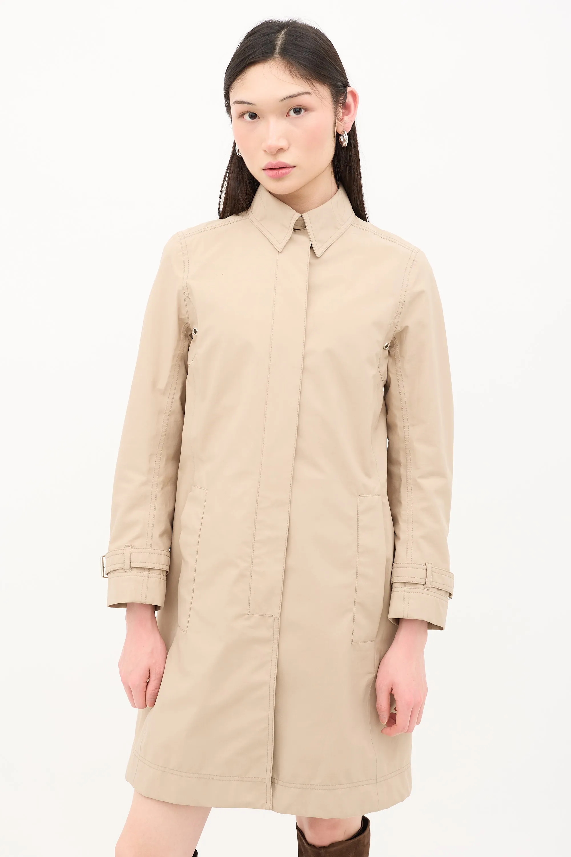 Nylon Kick Pleat Coat sold by VSP Consignment