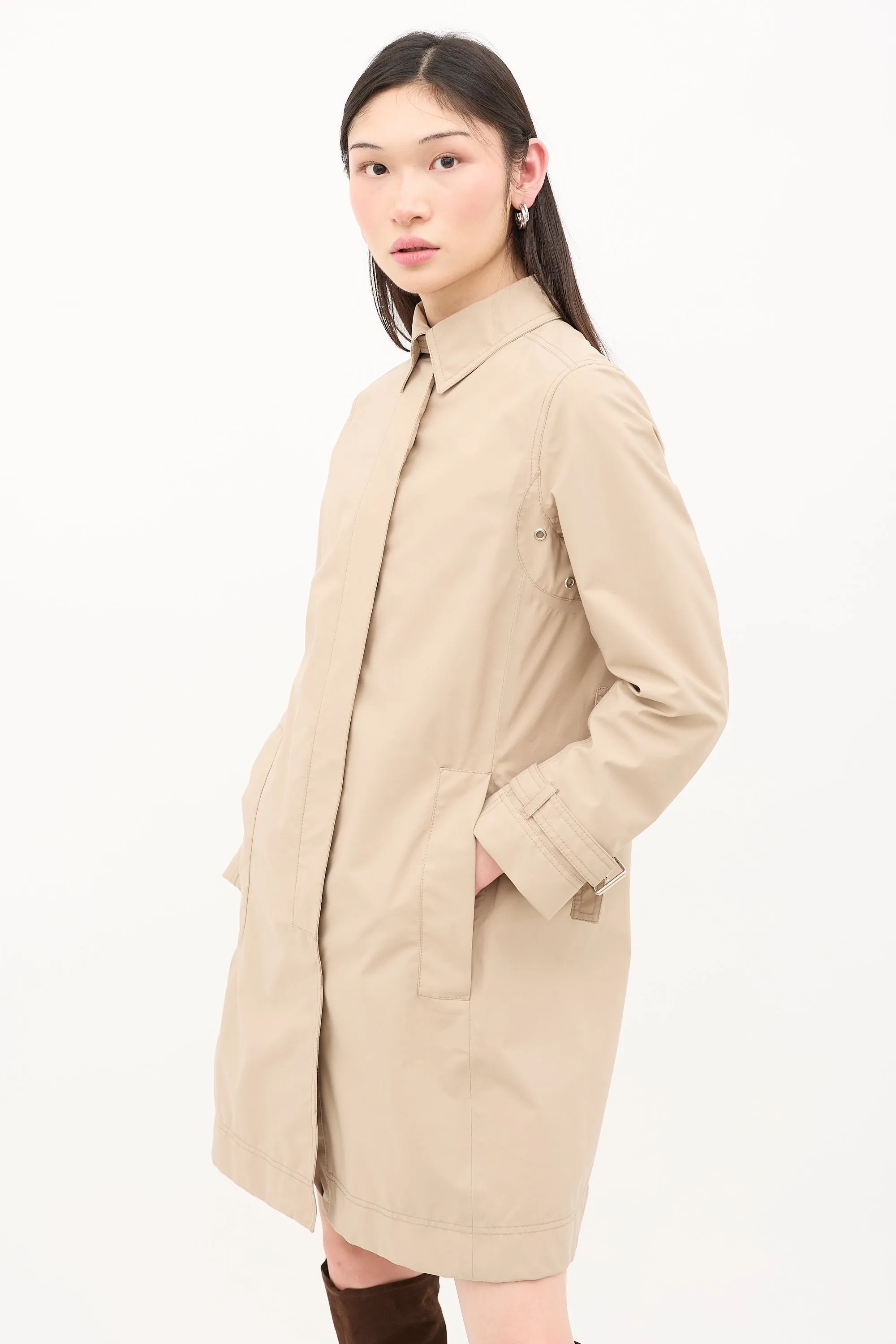Nylon Kick Pleat Coat sold by VSP Consignment product image thumbnail 4