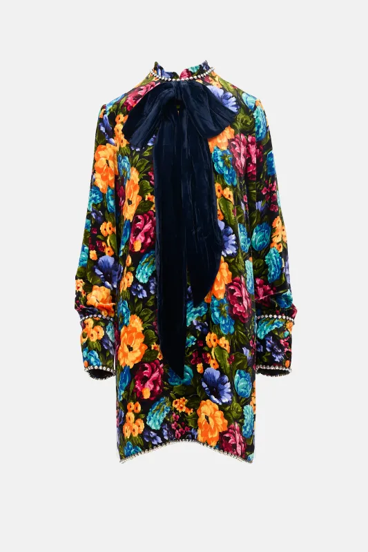 FW 2017 Velvet Floral Dress sold by VSP Consignment