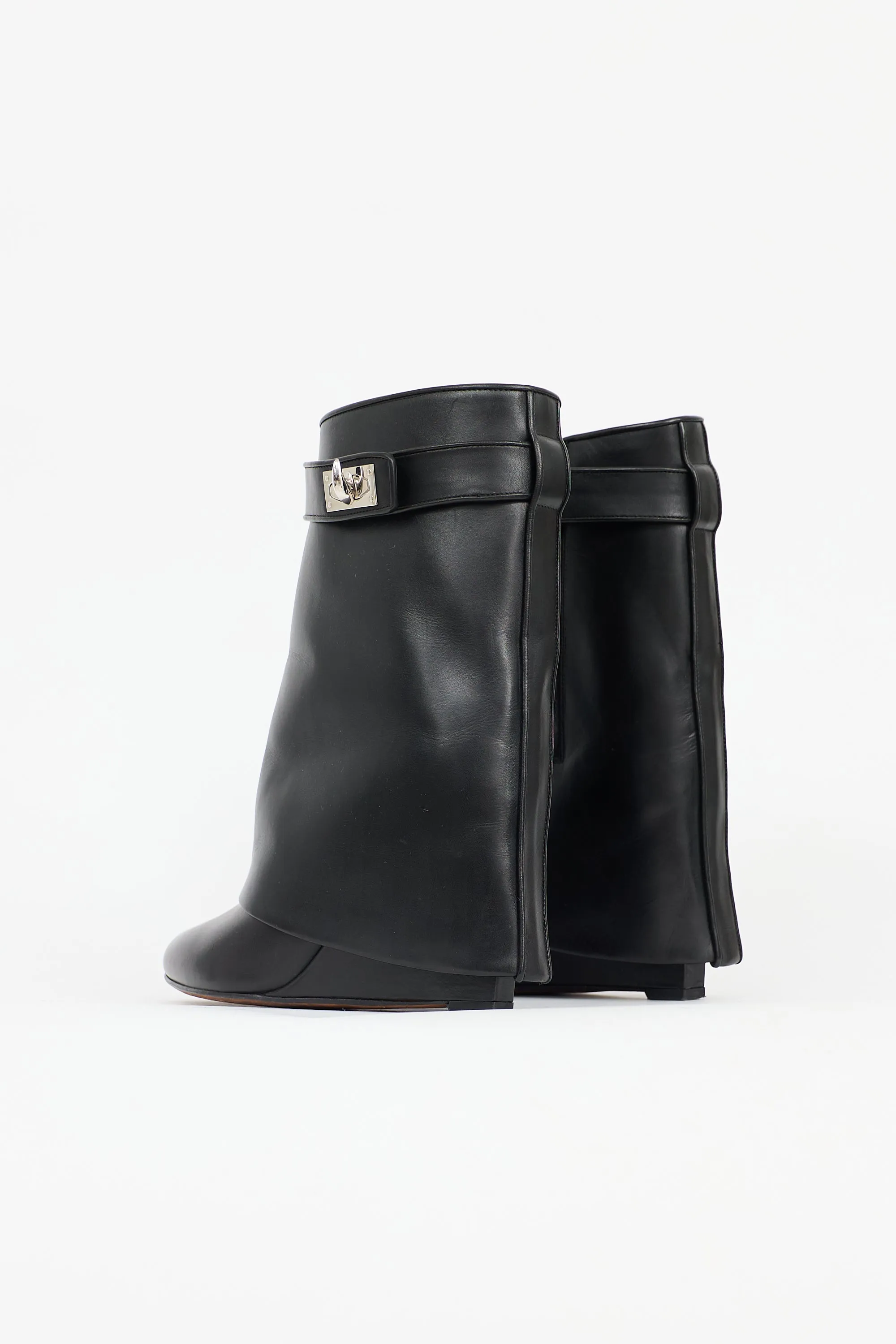 2012 Leather Shark Lock Ankle Boot sold by VSP Consignment product image thumbnail 4