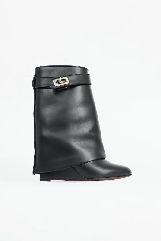 2012 Leather Shark Lock Ankle Boot made by Givenchy