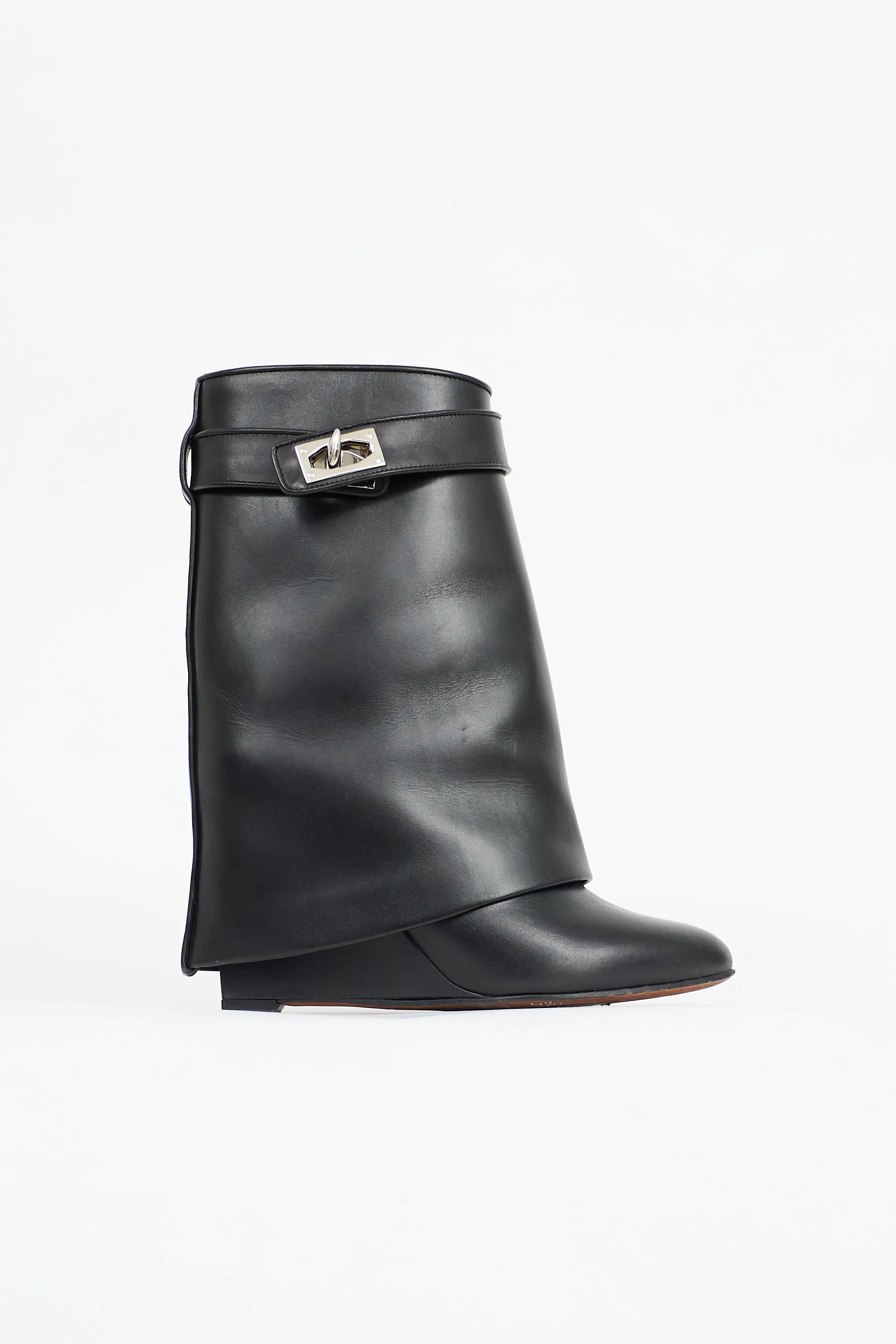 2012 Leather Shark Lock Ankle Boot sold by VSP Consignment