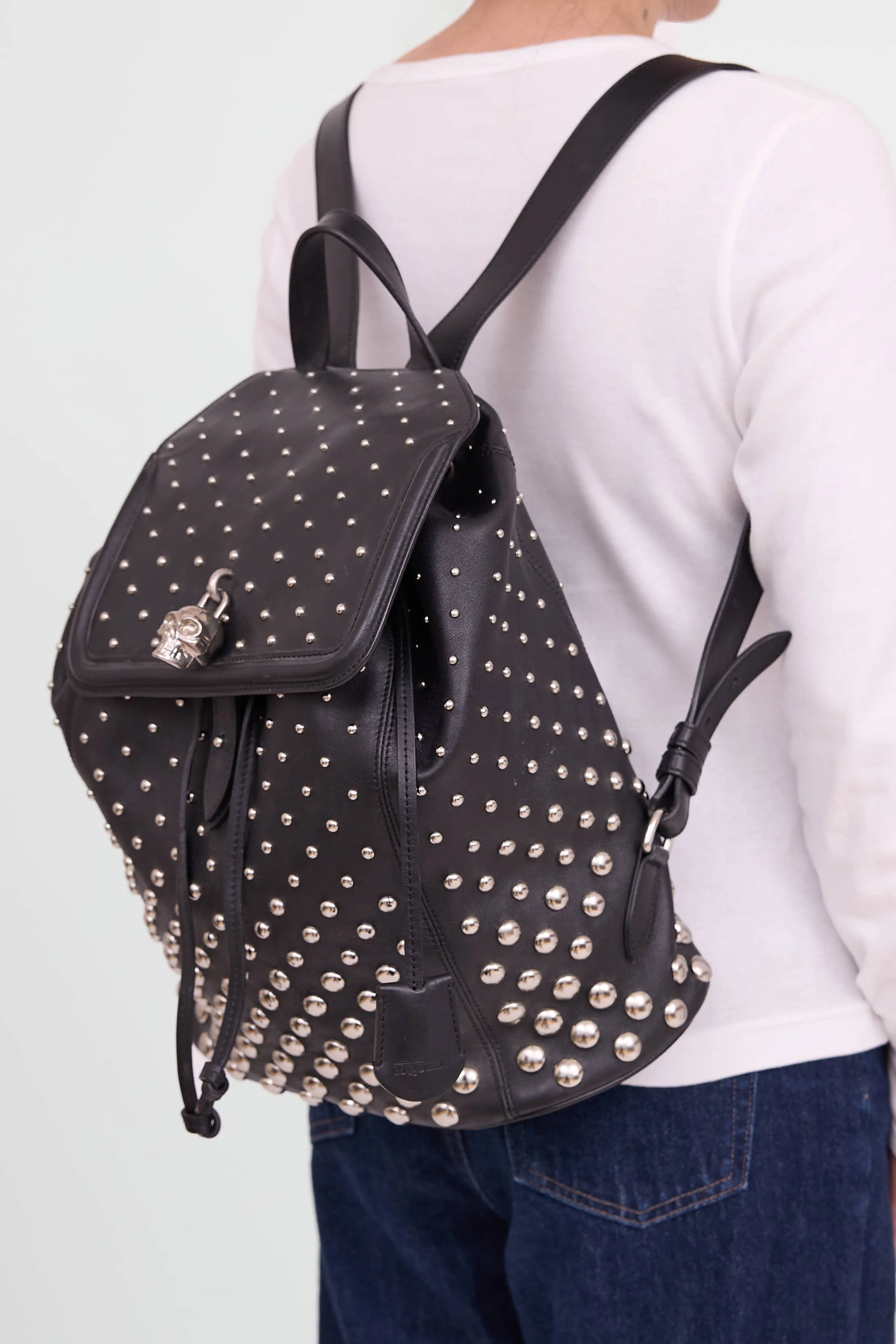 Leather Studded Skull Backpack sold by VSP Consignment product image thumbnail 5