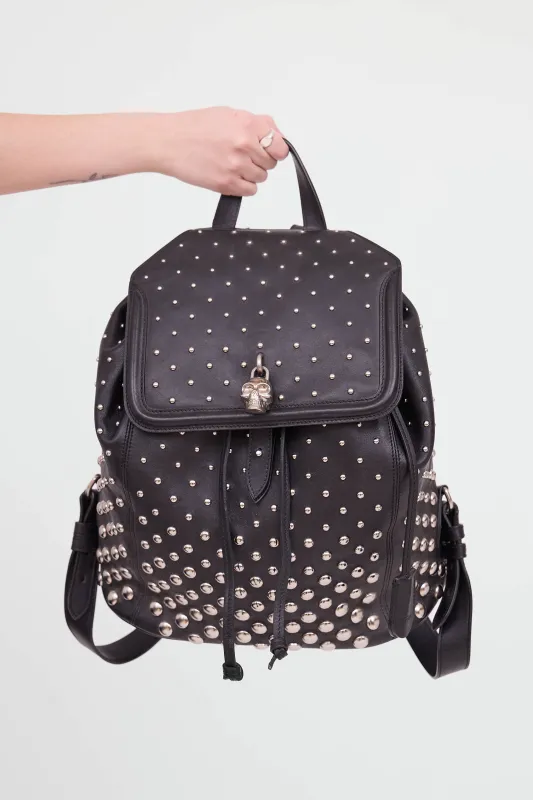 Leather Studded Skull Backpack sold by VSP Consignment