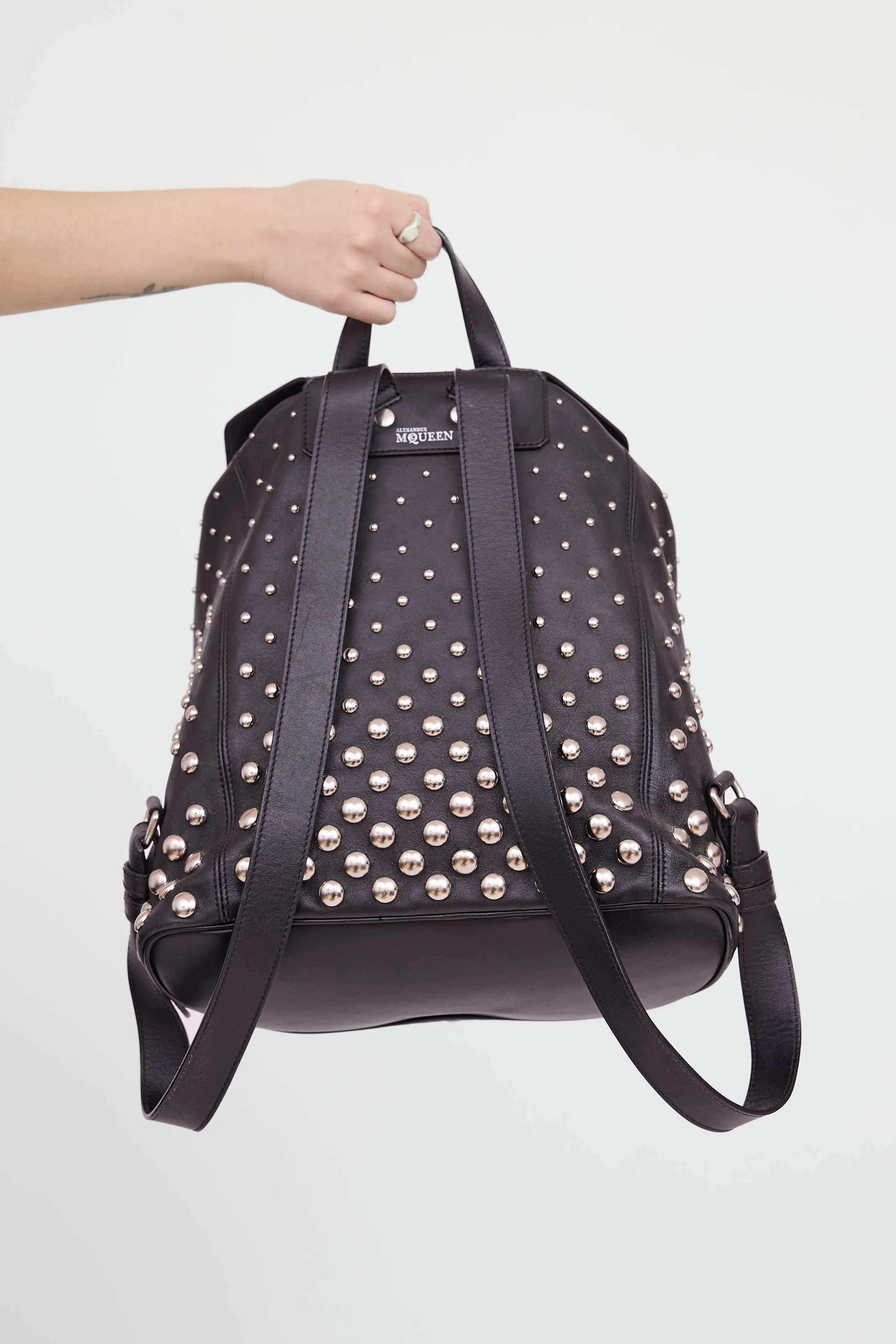 Leather Studded Skull Backpack sold by VSP Consignment product image thumbnail 2