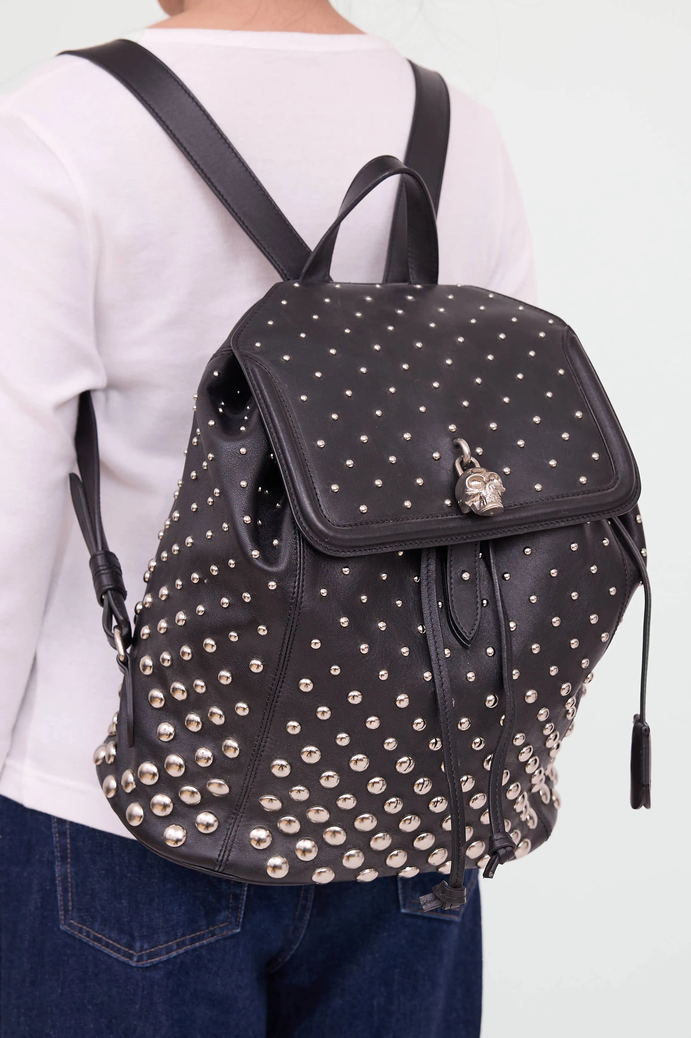 Leather Studded Skull Backpack sold by VSP Consignment product image thumbnail 4