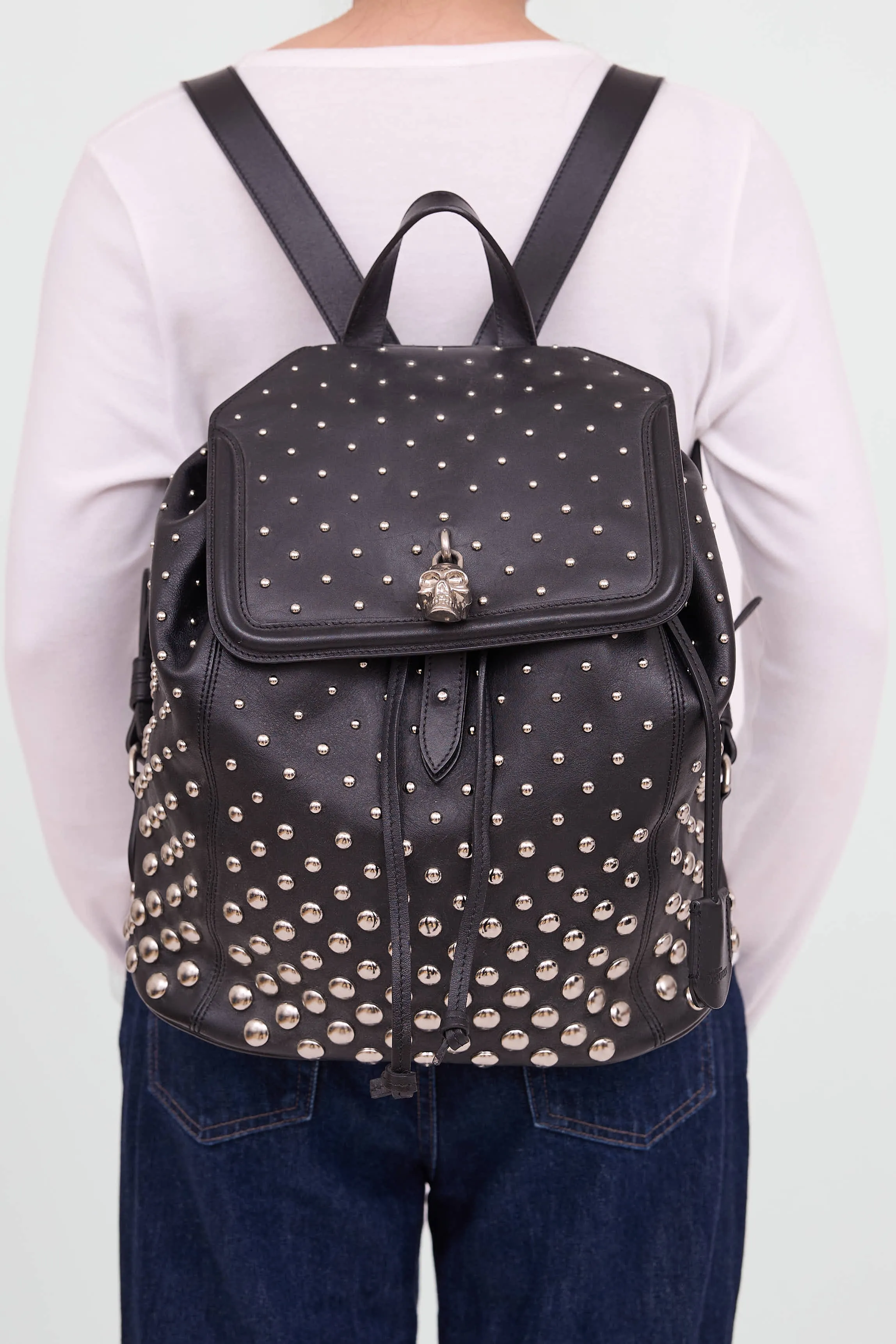 Leather Studded Skull Backpack sold by VSP Consignment product image thumbnail 3