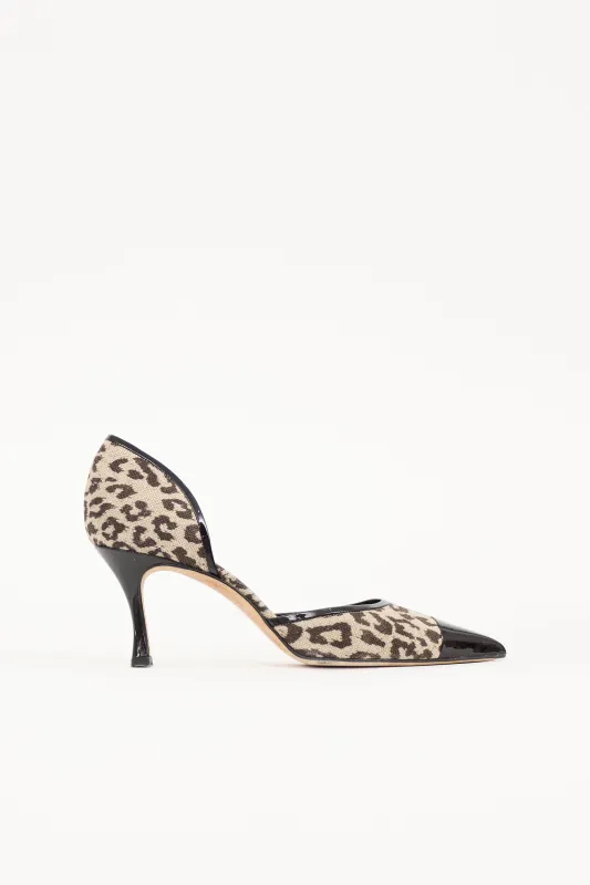 Printed Dorle D'Orsay Heel made by Manolo Blahnik