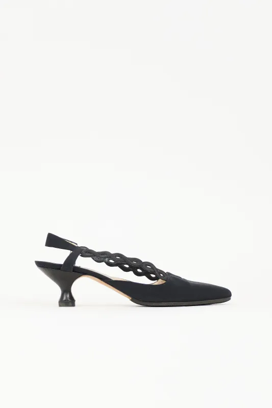 Satin Slingback Heel sold by VSP Consignment