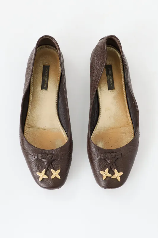 Leather Monogram Flower Flat made by Louis Vuitton