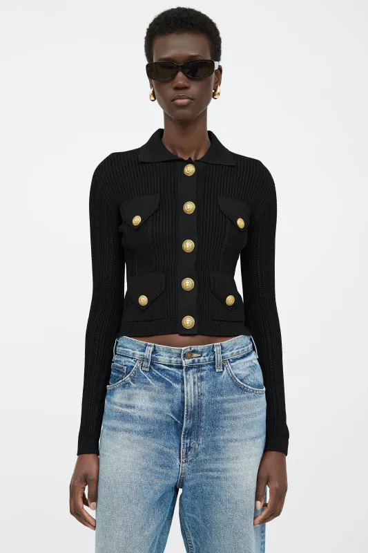 Knit Rib Cardigan made by Balmain