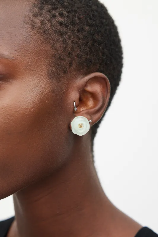 SS 2002 Camelia CC Earrings made by Chanel