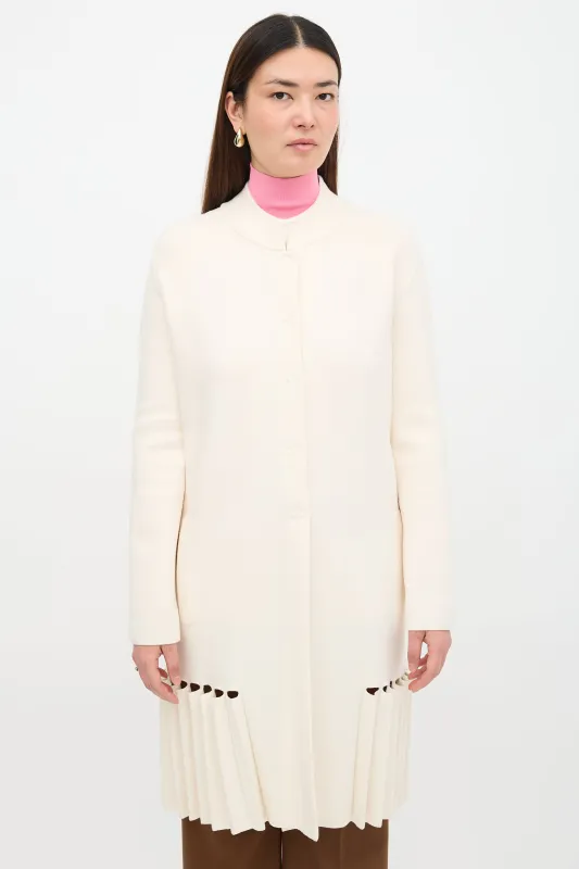 Wool Pleated Hem Cardigan made by VSP Consignment