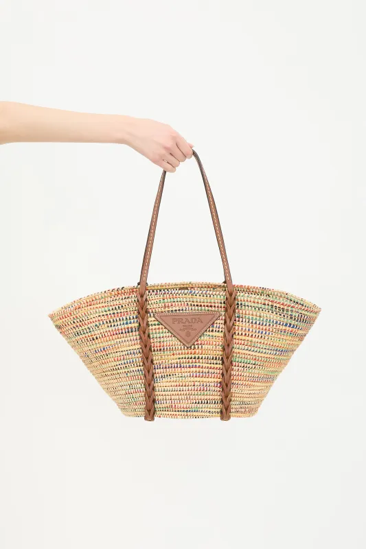 Raffia Basket Tote Bag sold by VSP Consignment