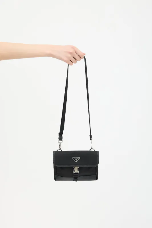 Re-Nylon & Saffiano Leather Phone Case Bag sold by VSP Consignment