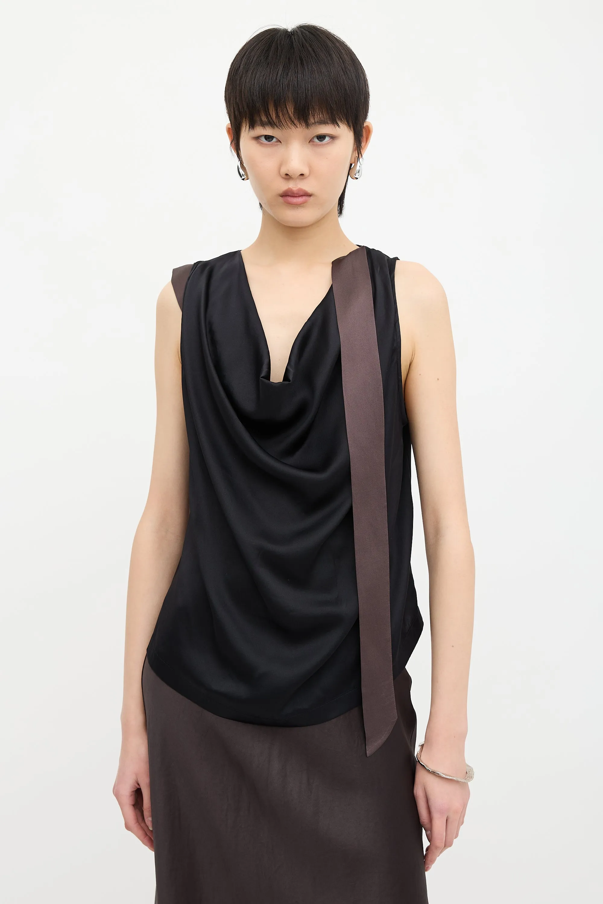 Silk Cowl Blouse sold by VSP Consignment