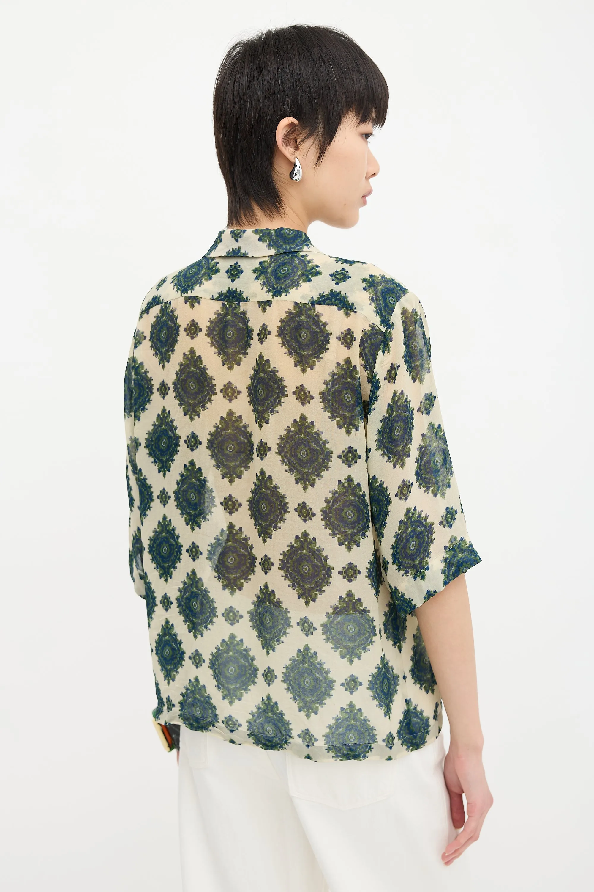Silk Patterned Blouse sold by VSP Consignment product image thumbnail 4