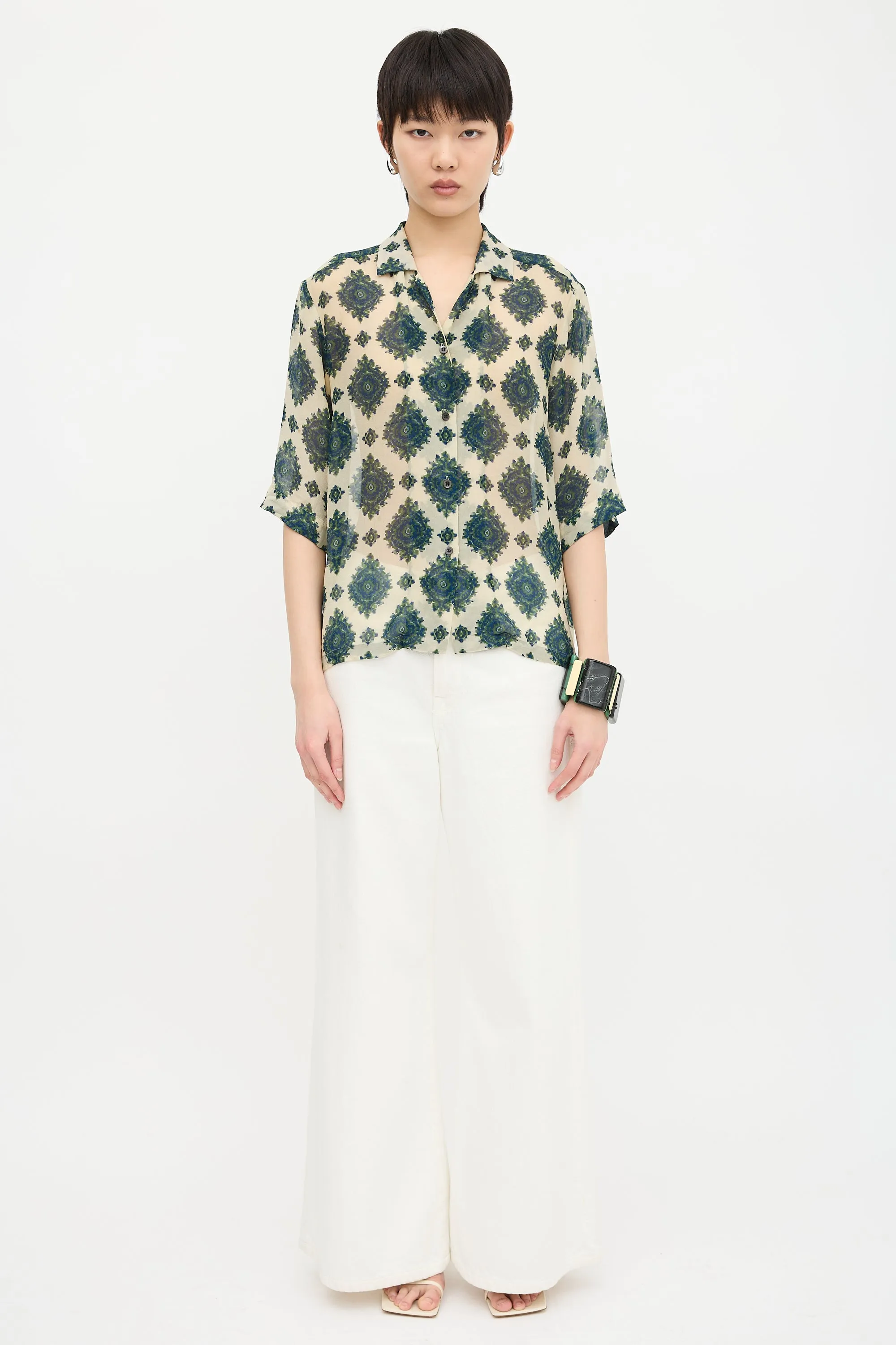 Silk Patterned Blouse sold by VSP Consignment product image thumbnail 2