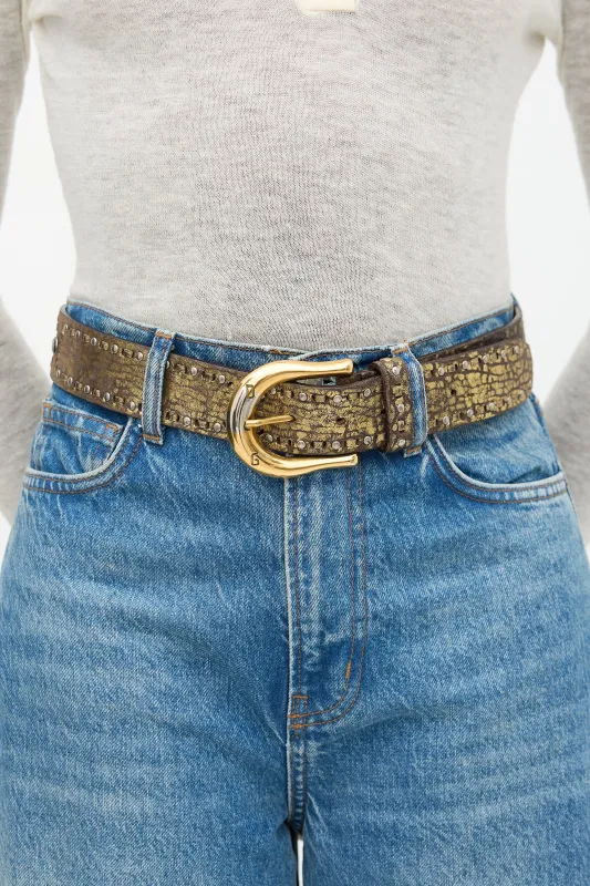 Metallic Leather Belt sold by VSP Consignment