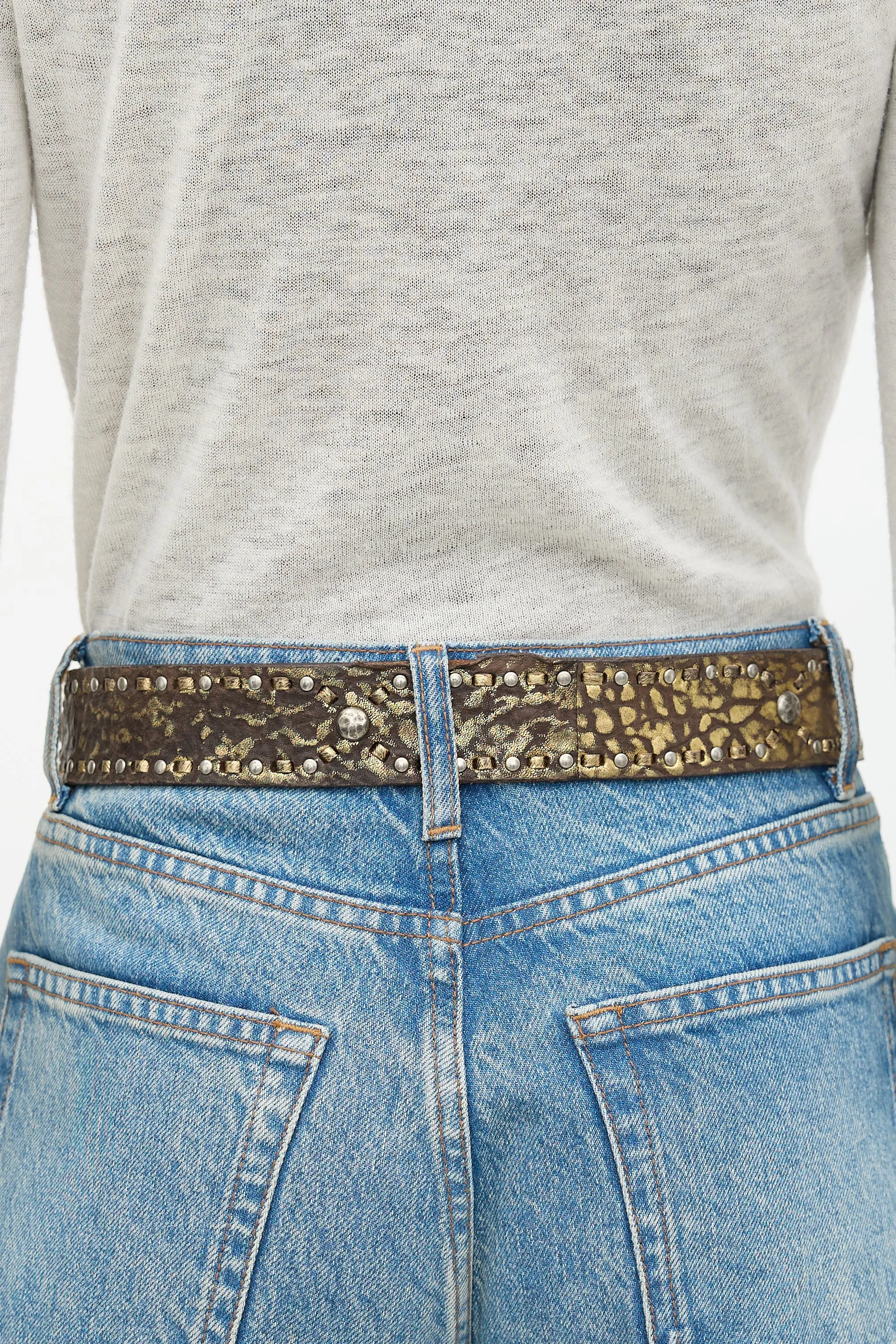 Metallic Leather Belt sold by VSP Consignment product image thumbnail 3