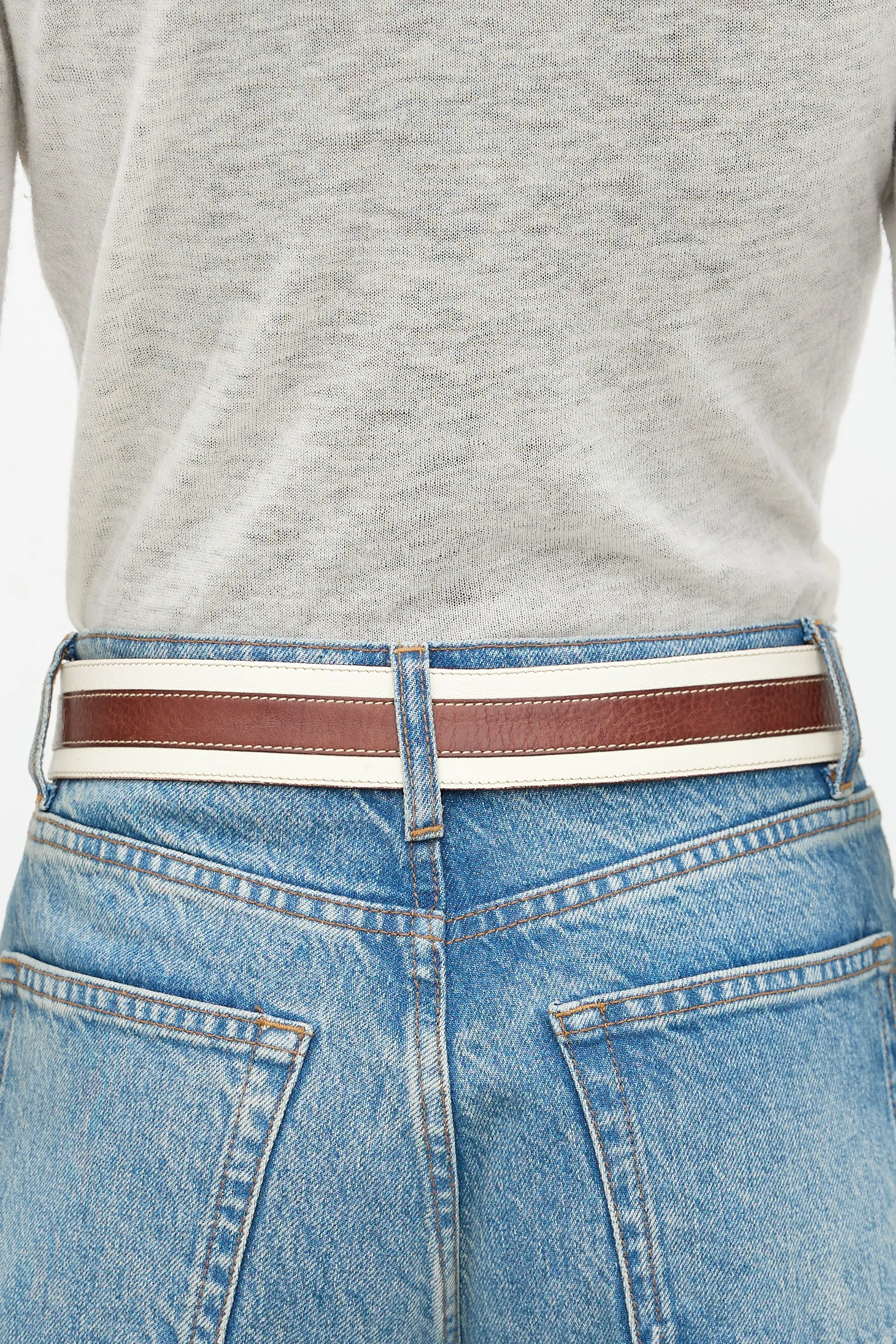 Leather Stripe Logo Belt sold by VSP Consignment product image thumbnail 3