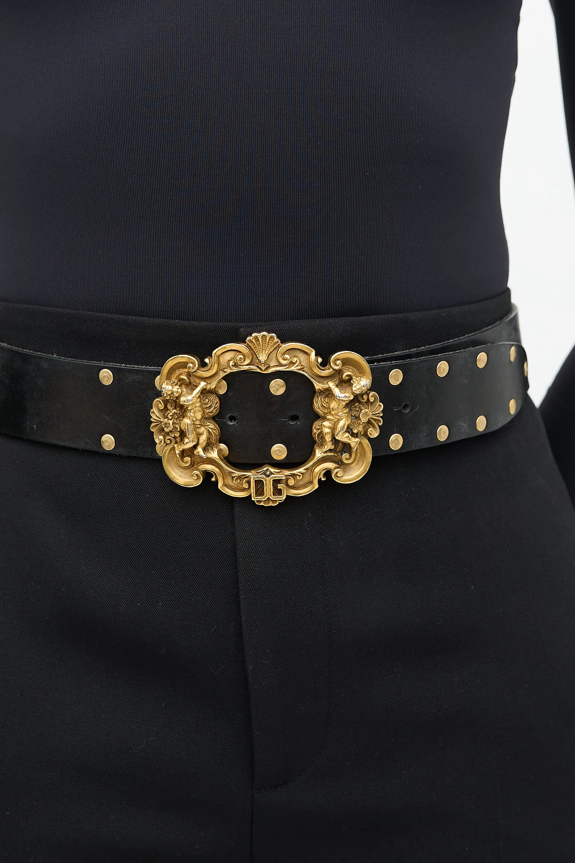 Leather Baroque Buckle Belt sold by VSP Consignment product image thumbnail 2
