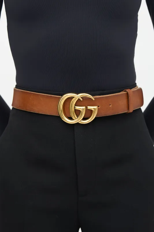Leather Marmont GG Buckle Belt sold by VSP Consignment
