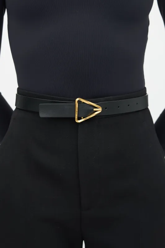 Leather Triangle Buckle Belt made by Bottega Veneta