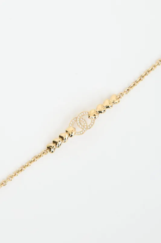 Spring 2023 Crystal CC Heart Choker Necklace made by Chanel