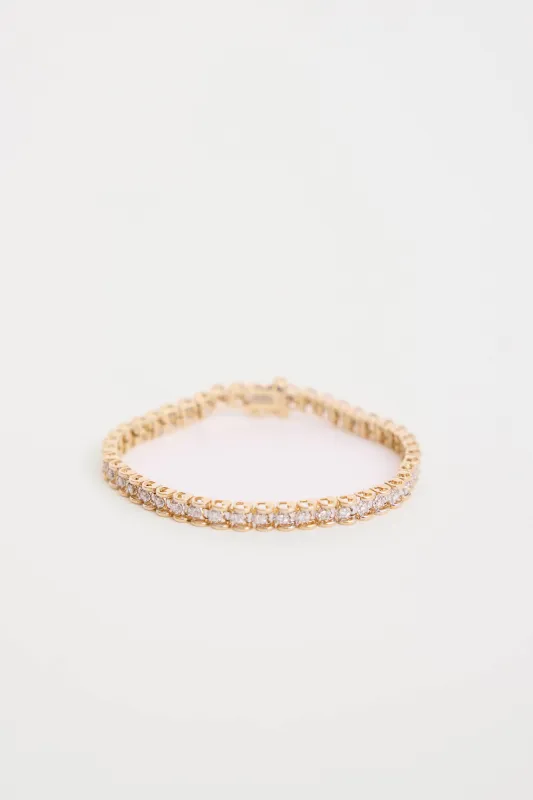14K Yellow Gold & Diamond Tennis Bracelet sold by VSP Consignment
