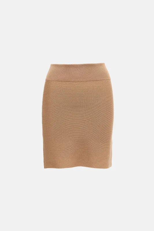 Wool Ribbed Knit Skirt made by Chloe