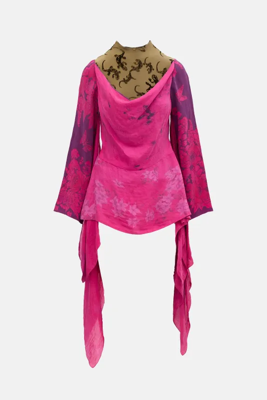 Silk Floral Layered Blouse made by Marine Serre